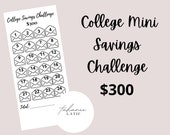 Mini College Savings Challenge Tracker | Mini Savings Challenge Tracker | Cash Envelopes | Progress Tracker | Savings Goal
