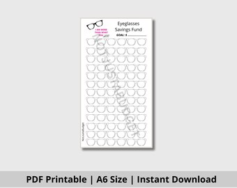 Eyeglasses Savings Fund Tracker | Printable Instant Download | Mini Savings Challenge Tracker | Budget Tracker | Savings Goal | Eyeglasses