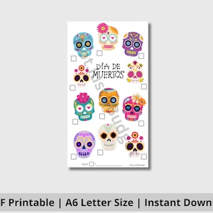 Dia Del Los Muertos Saving Challenge Tracker / Mini Savings Challenge Tracker / Bajos Ingresos / Pago de Deuda / Meta de Ahorro Se adapta a sobres A6