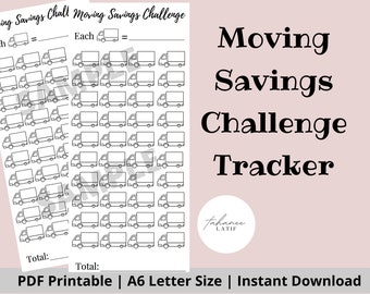 Moving Savings Challenge Tracker | Mini Savings Challenge | Moving Expenses | Digital Download | Savings Goal | Fits A6 Envelopes | Instant