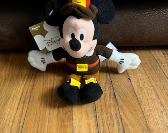 Peluche vintage de Mickey Mouse de 8 pulgadas de la tienda Disney Pilgrim Mickey Bean Bag