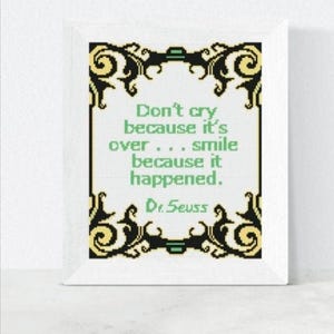 Inspirational Dr. Seuss Classroom Quote Cross Stitch – Teacher’s Cross Stitch Pattern PDF Download