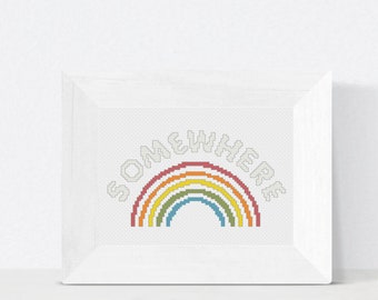 Dream in Colors: 'Somewhere Over The Rainbow' Cross Stitch - PDF Download