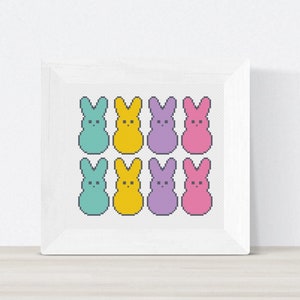 Easter Peeps Candy Cross Stitch Pattern - Sweet Spring Embroidery PDF