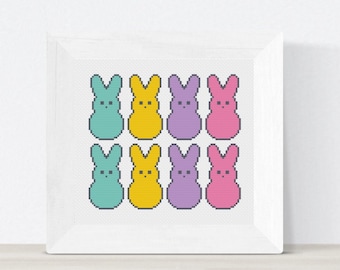 Easter Peeps Candy Cross Stitch Pattern - Sweet Spring Embroidery PDF