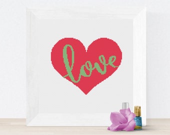 Heartfelt Romance: Valentine's Day Heart Cross Stitch - PDF Pattern