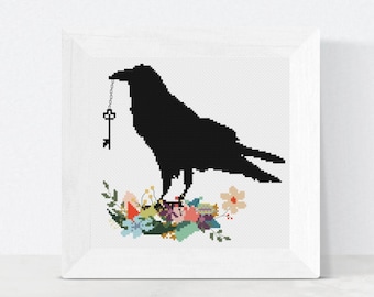 Raven vs. Crow: Bird Cross Stitch Patterns - PDF Download
