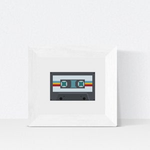 Nostalgic Beats: Retro Cassette Tape Cross Stitch - PDF Download