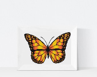 Graceful Monarch Butterfly Cross Stitch - PDF Download