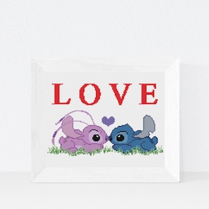 Adorable Baby Dragons Cross Stitch Pattern - Cute Romantic Decor Embroidery PDF, Beginner Friendly Love Easy Instant Download