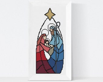 Christmas Nativity Scene Cross Stitch - Christmas Cross Stitch Pattern, PDF Holiday Embroidery Guide