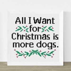 Holiday Dog Cross Stitch Pattern - Christmas Puppy Embroidery PDF, Instant Download, Beginner-Friendly Cross Stitch Gift