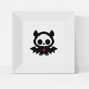 Gothic Halloween Cross Stitch, Bat Embroidery PDF, Spooky DIY Decor, Witchy Home Embroidery, Beginner-Friendly Digital Stitching Pattern