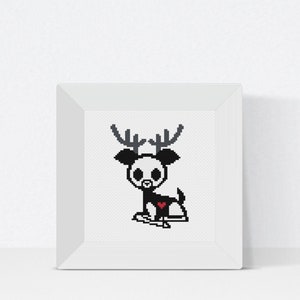 Gothic Deer Cross Stitch Pattern, Reindeer Embroidery PDF, Elegant Nature DIY Decor, Holiday Wall Art, Instant Download, Beginner Friendly