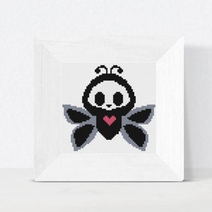Insect Cross Stitch Pattern, Gothic Bug Embroidery, Nature Aesthetic DIY Decor, PDF Instant Download, Beginner Friendly, Cottagecore Art