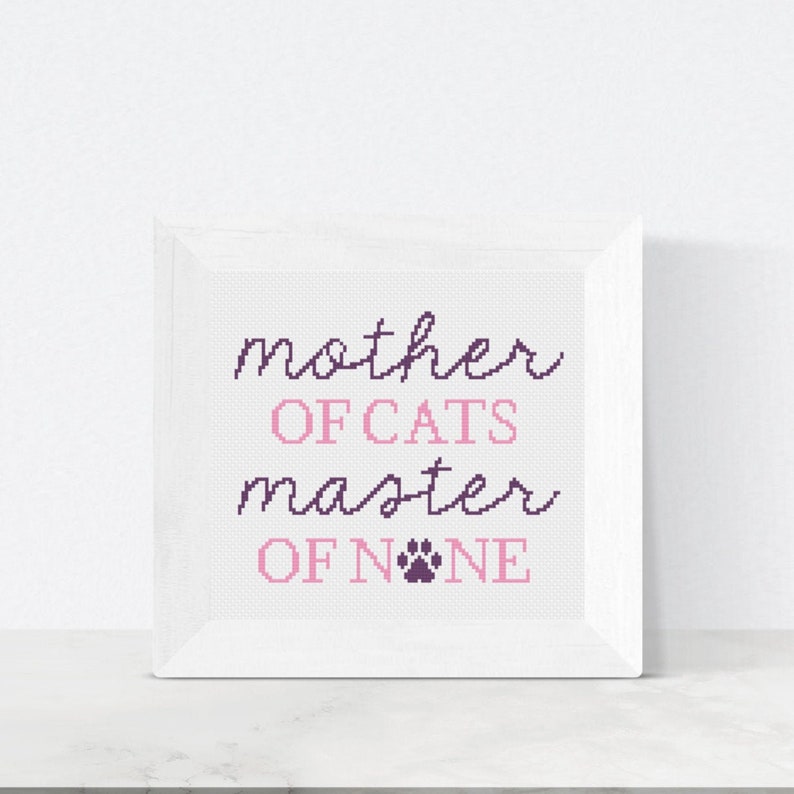 Mother of Cats Cat Cross Stitch Pattern PDF Download image 1