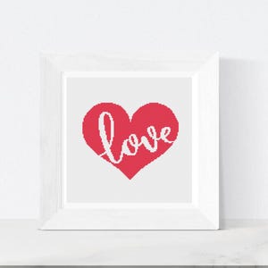 Valentine’s Day Heart Cross Stitch Pattern - Love Embroidery PDF - Romantic Instant Download - Easy DIY Stitch for Home Decor & Gifts