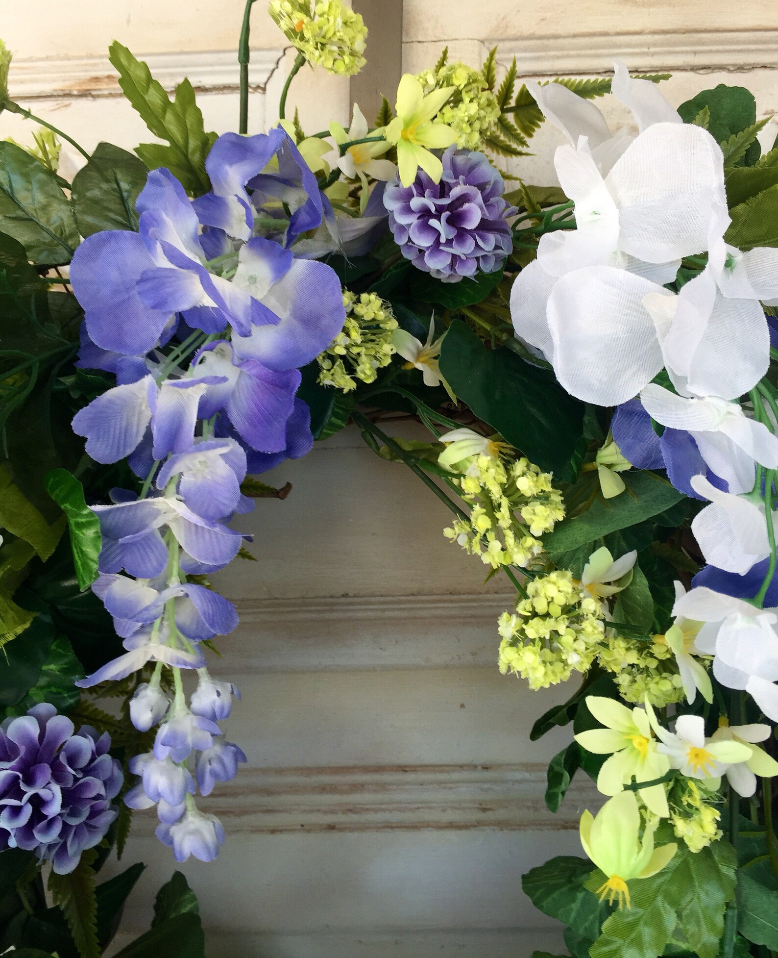 Wisteria wreath with beautiful flowers draping down Etsy