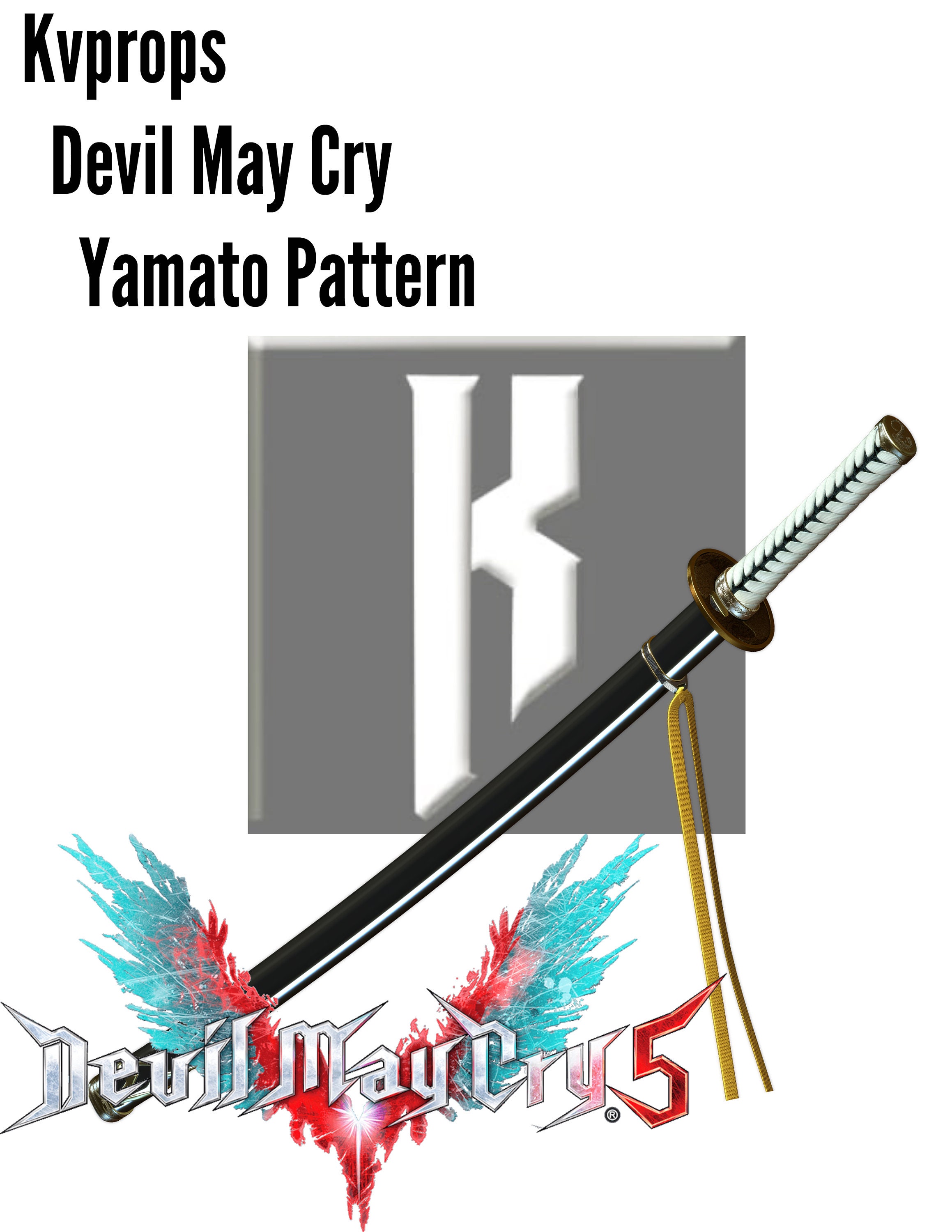  Mtxc Devil May Cry V Cosplay Vergil Yamato Prop Toy  Weapon+Sheath Black : Toys & Games