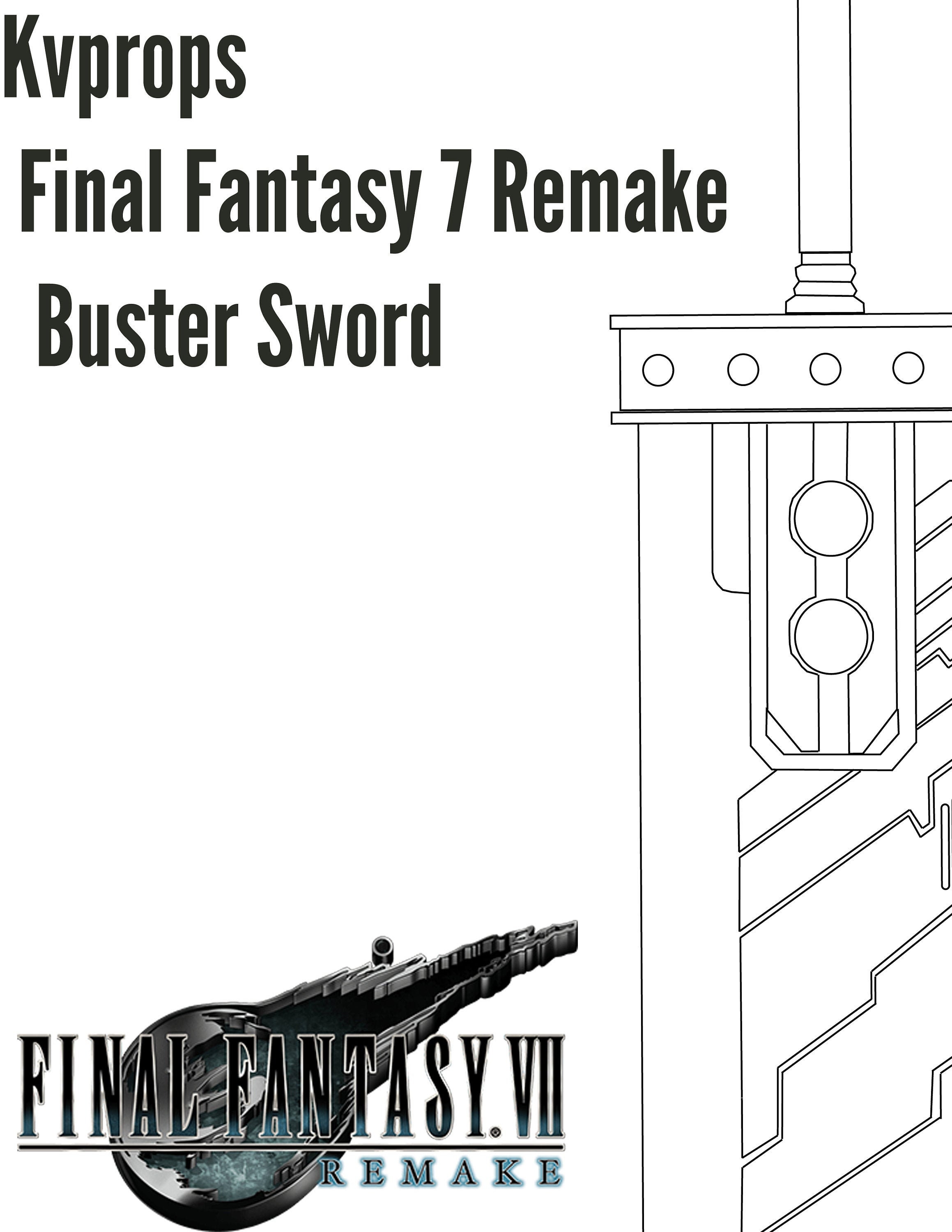 Visual Arts Final Fantasy VII Remake Cloud Buster Sword Template Kits Visual Arts Final Fantasy VII Remake Cloud Buster Sword Template Kits
