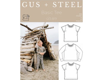Einfaches Kinder-Langarm-T-Shirt PDF-Schnittmuster - Schnittmuster Nr. 131