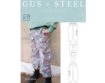 Kids Woven Travel Hiking Pants PDF Sewing Pattern - Pattern #148