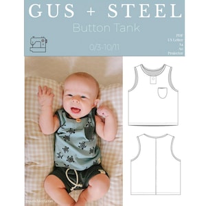 Button Tank PDF Sewing Pattern - Pattern #129