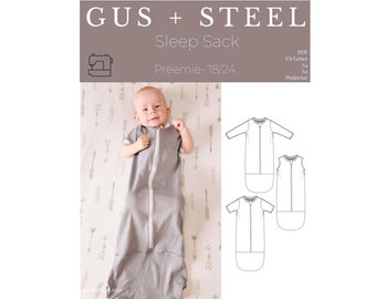 Sleep Sack Baby Pajamas with Zipper Guard PDF Sewing Pattern - Patterns #142