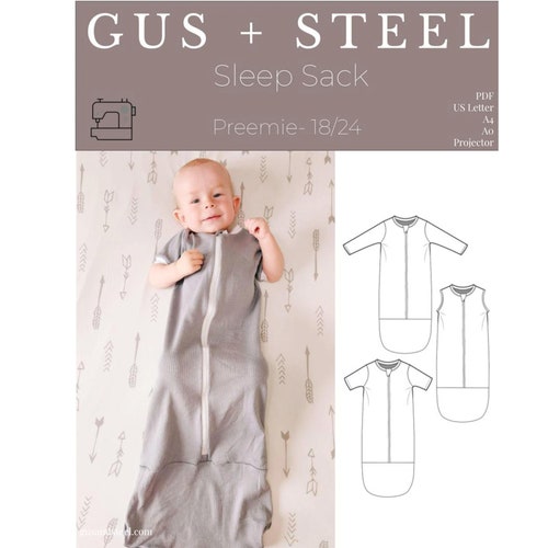 Sleep Sack Baby Pajamas with Zipper Guard PDF Sewing Pattern - Patterns #142