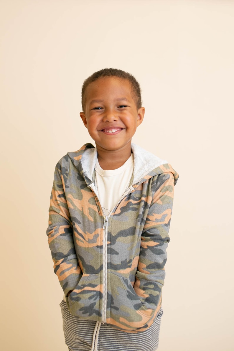 Kids Zip-Up Hoodie with Kangaroo Pocket PDF Sewing Pattern - Pattern #107 image 4