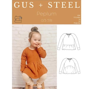 Kinderen Peplum Pocket PDF naaipatroon - Patroon #117