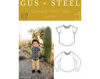 Curved Hem Tee PDF Sewing Pattern - Pattern #128