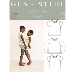 Kids Basic Tee with Ringer Tee Option PDF Sewing Pattern - Pattern #131
