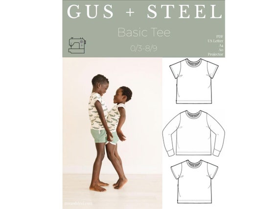 Kids Basic Tee with Ringer Tee Option PDF Sewing Pattern - Pattern #131