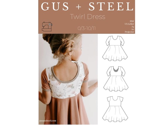 Circle Skirt Toddler Twirl Dress PDF Sewing Pattern - Pattern #108
