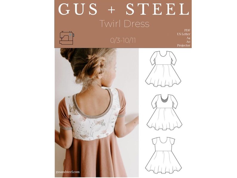 Circle Skirt Toddler Twirl Dress PDF Sewing Pattern - Pattern #108 image 1