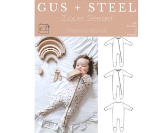 Zipper Sleeper with Zipper Guard PDF Sewing Pattern - Patterns #105