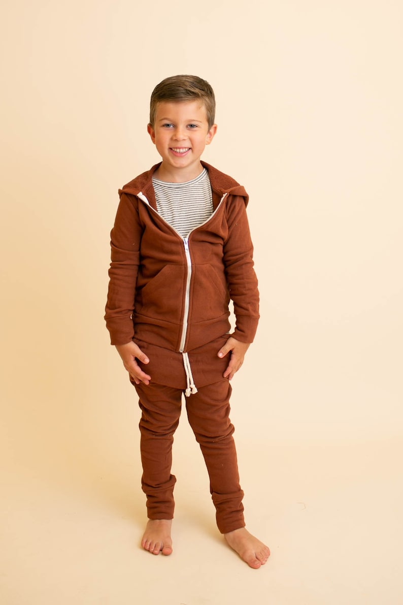 Kids Zip-Up Hoodie with Kangaroo Pocket PDF Sewing Pattern - Pattern #107 image 5