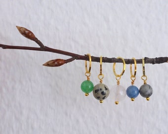 Natural Stone Stitch Markers (Gold), Notions, Knitting, Gemstone (Set of 5)