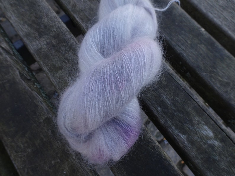 Lace Fingering KidMohairSilkPL002 50g Hand Dyed Yarn Fine Kid Mohair Silk