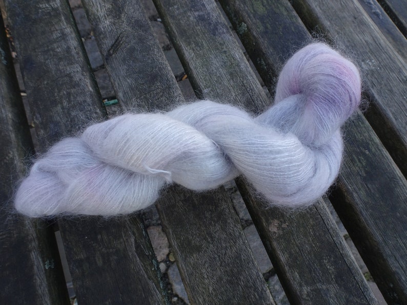Lace Fingering KidMohairSilkPL002 50g Hand Dyed Yarn Fine Kid Mohair Silk
