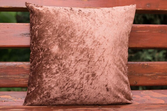 Copper Pillow Cover Velvet Throw Pillow Cover Brown Etsy