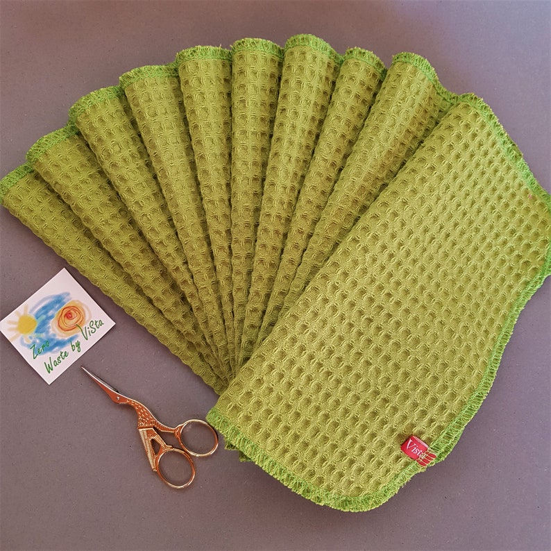 Green Washable Paper Towels Set of 10 Unpaper Towels 9 Etsy