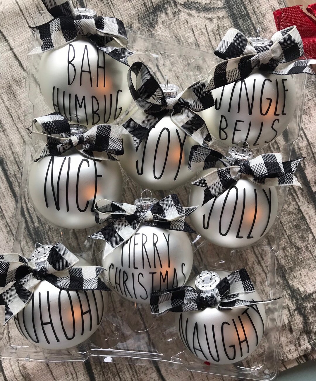 RAE DUNN Inspired Christmas Ornaments Farmhouse Ornaments Etsy