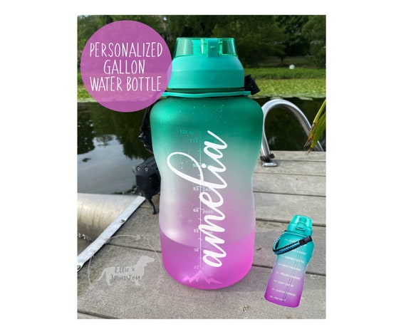 Motivational Water Bottle BPA Free 1 Gallon Jug with Straw and Time Tracker  Gym