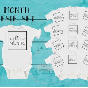12 Month Onesie®set SVG Milestone Onesie®set PNG One Month Onesie®jpg ...