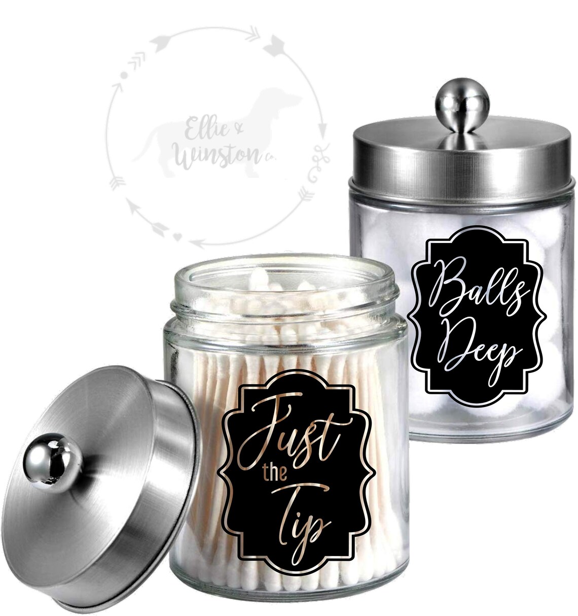 Just The Tip QTip Container Balls Deep Cotton Ball Etsy