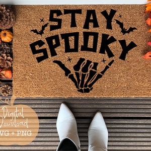 Stay Spooky SVG | Ghost Halloween doormat SVG , Halloween Doormat PNG, pumpkin, fall decor, Fall Doormat