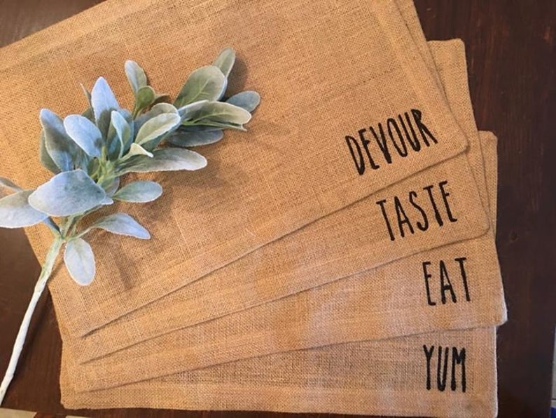 Farmhouse Burlap Placemats Etsy