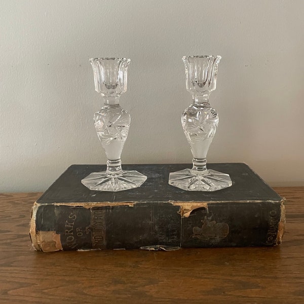 Bohemia Crystal Candlesticks Etsy